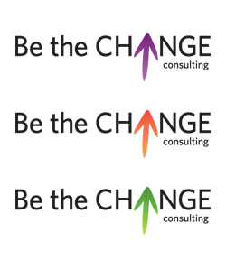 be the change consulting logo, three colors