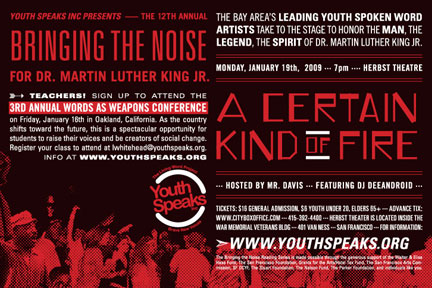 Bringing the Noise for Dr Martin Luther King Youth Speaks
